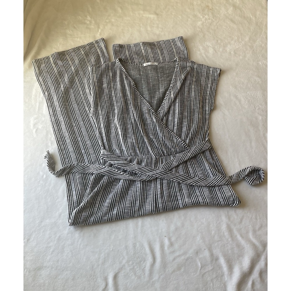 Caution To The Wind Striped Women's Romper Black White  Suit M/L